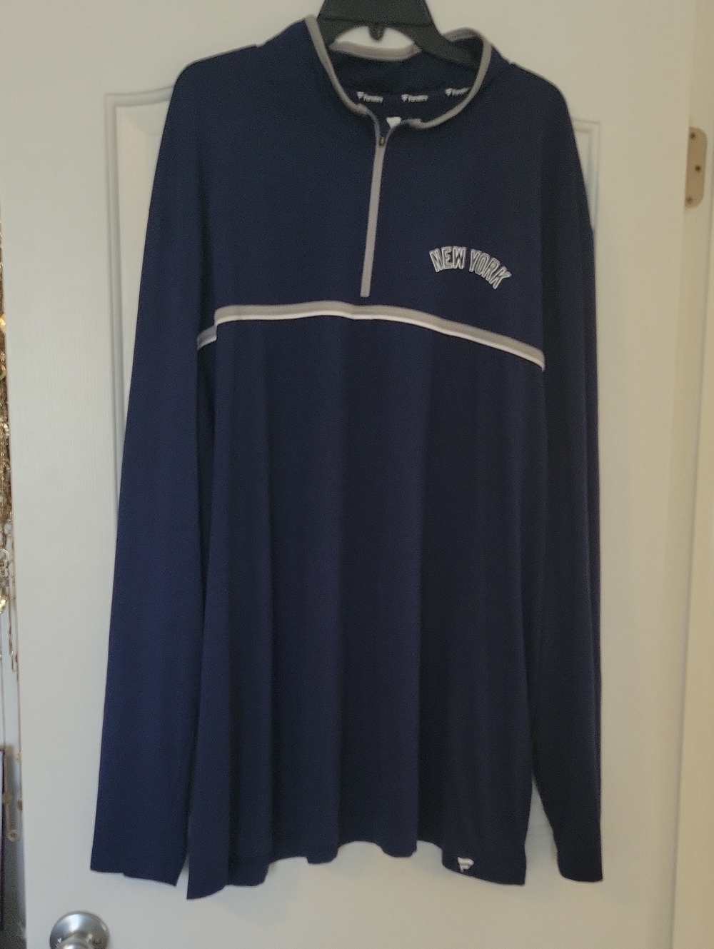Fanatics New York Navy Quarter-Zip Pullover with White Trim